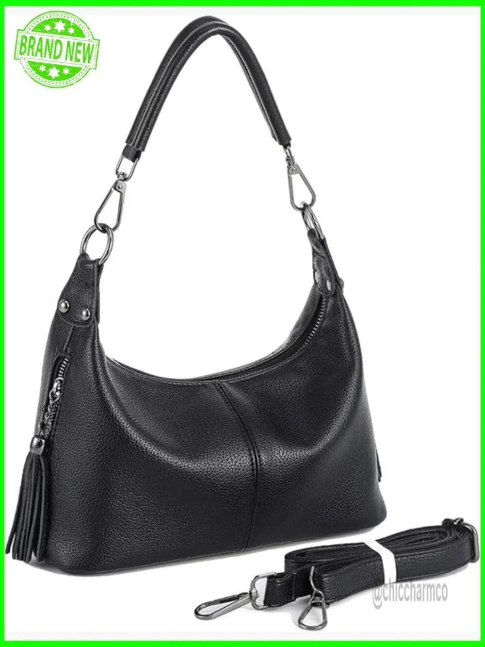 Small Hobo Bag with Adjustable Strap, Removable Handles, Multiple Pockets